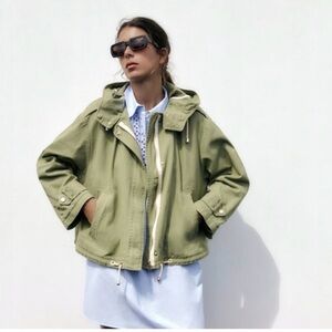 Zara Sage Green Women's Utility Jacket